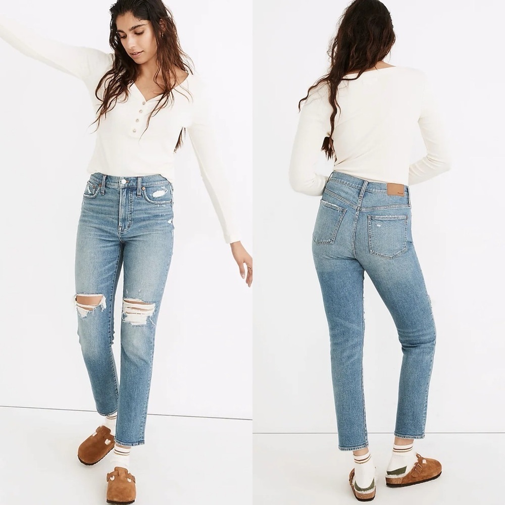 Madewell The Perfect Vintage Destructed Jean in Denman Wash Size 26